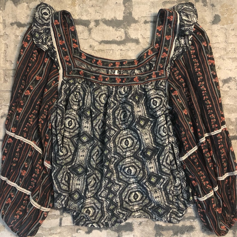 Free people Tunic blouse floral large
